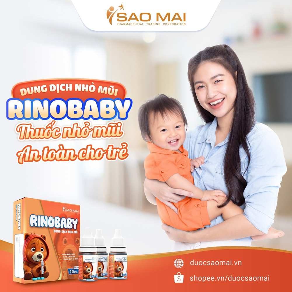 Dung dịch nhỏ mũi Rinobaby an toàn cho trẻ.
