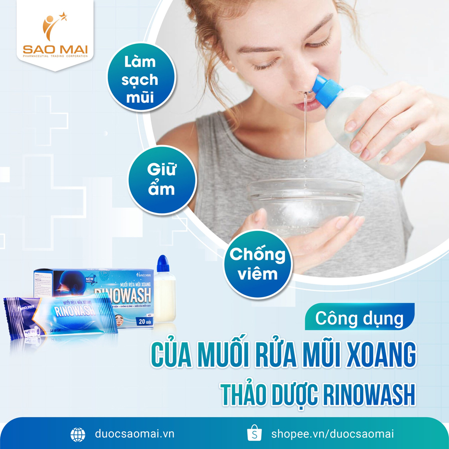 Muối rửa mũi xoang RINOWASH có thể sử dụng hằng ngày nhưng cần dùng đúng cách và đủ để có tác dụng chữa viêm mũi dị ứng hiệu quả.