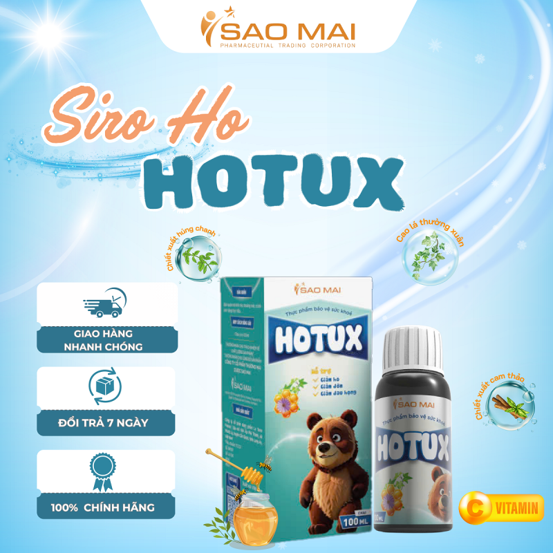 Siro Ho cho bé Hotux - Giảm Ho, Tiêu Đờm, Làm Dịu Cổ Họng